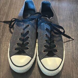 CULT CLASSIC CONVERSE Black Canvas Sneakers with White Toe Cap